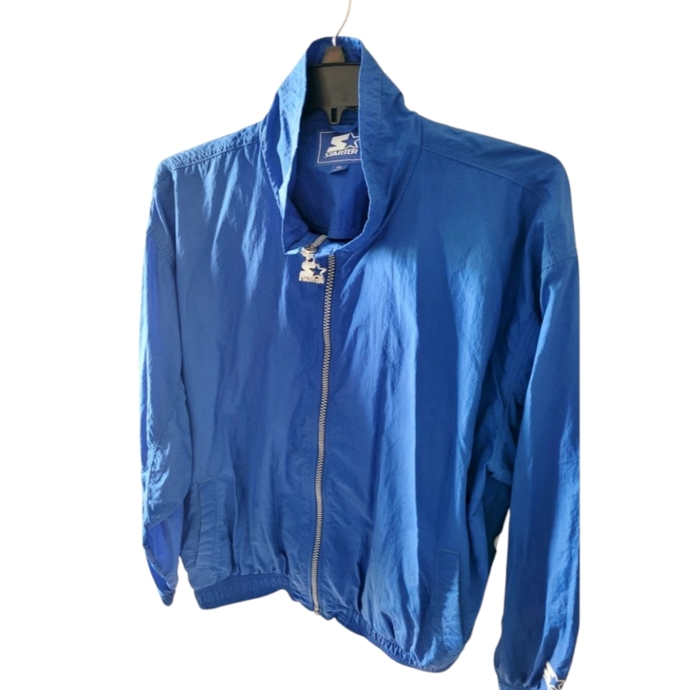 Starter Blue Windbreaker Jacket Vintage Royale Blue Parachute Material Mens XL